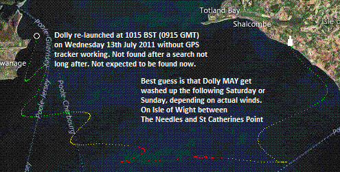 Guesstimate from DRIFT model on where Dolly might go