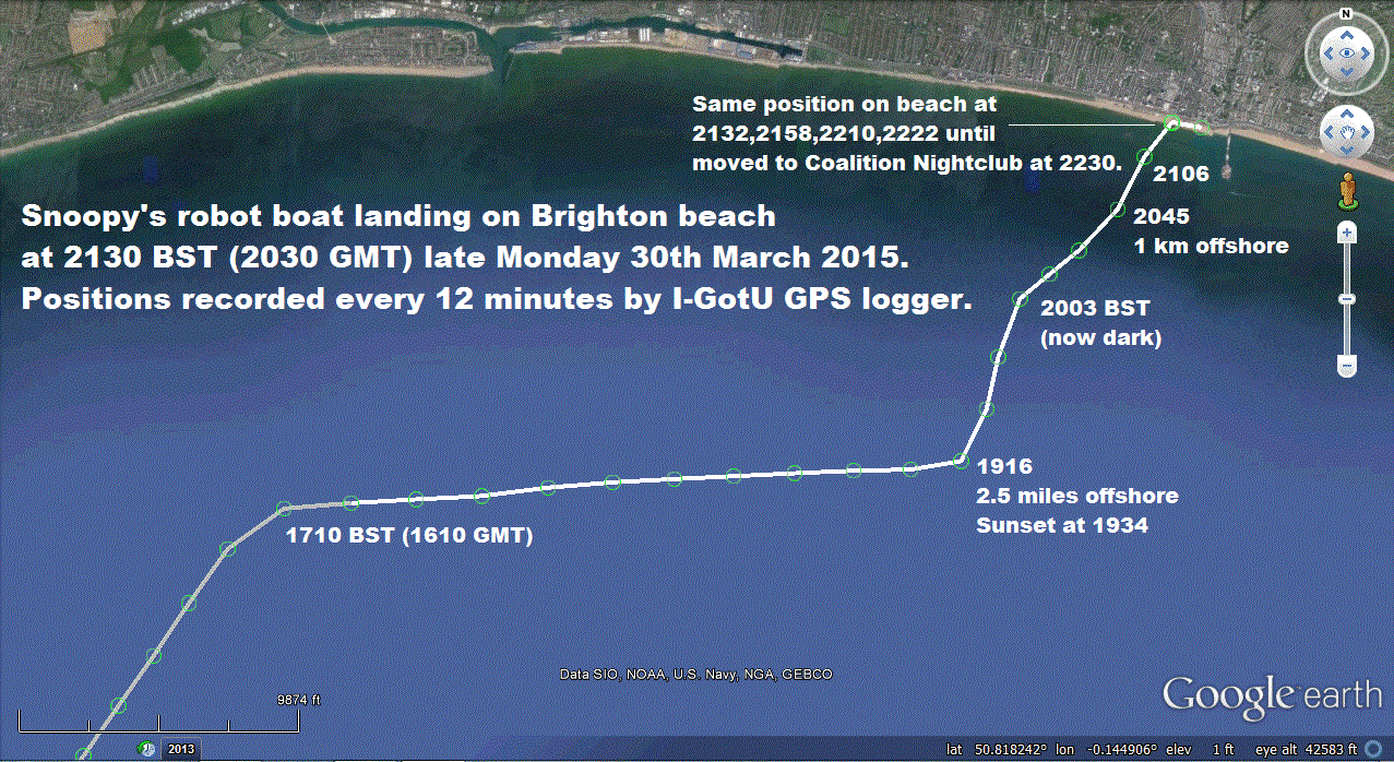 Snoopy's landing at Brighton on 30th March 2015