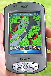 GPS Software on a Mio Pocket PC GPS